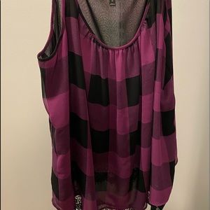 Plaid purple and black swing tank